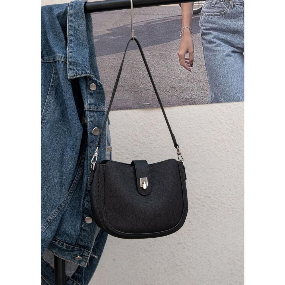 

Сумка женская из коровьей кожи, большая вместимость, портативная, модная, универсальная, сумка для поездок на работу, натуральная кожа чёрный