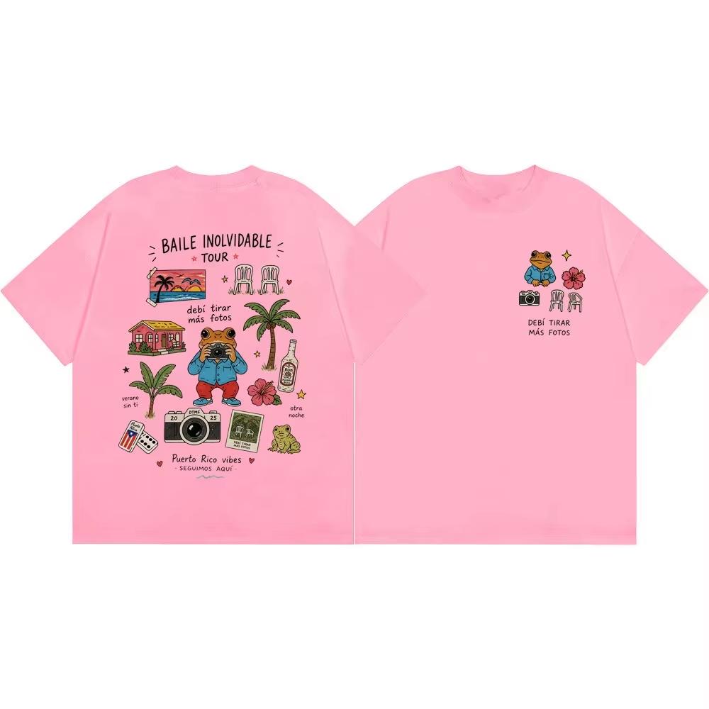 Bad Bunny DTMF Album Graphic Cotton T Shirt 2026 Summer Unisex Streetwear Y2K Loose Fit T-shirt