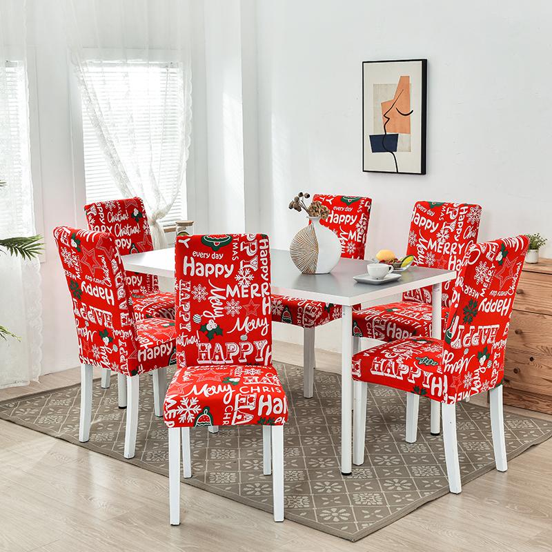 34 Color Christmas Chair Covers Dining Room Stretch Seat Protector Chair Covers for Kitchen Office Hotel Banquet Ceremony Party 2/4/6 Pieces