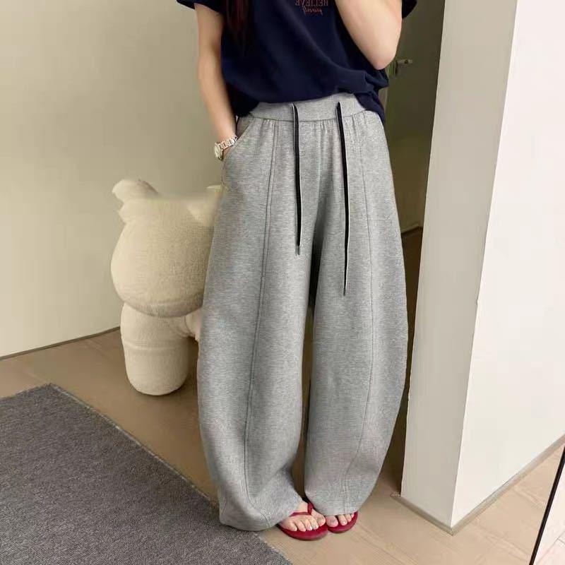 Korean Style Women s High Waist Wide Leg Sports Pants - Slimming Drape, 2026 Spring Collection S