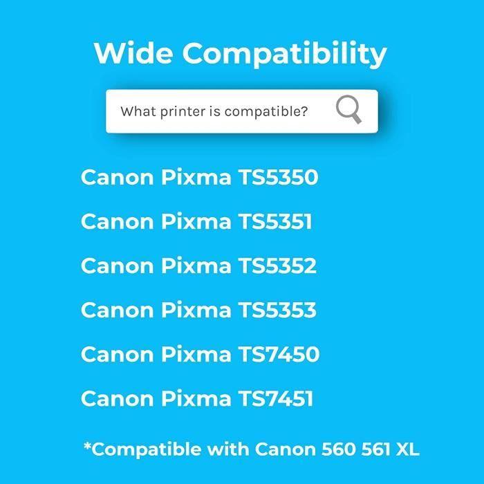 560XL 561XL Compatible Cartridge with Canon PG-560 CL-561 XL Ink Cartridges Multipack, for PIXMA TS5350 TS5352 TS7450[754]