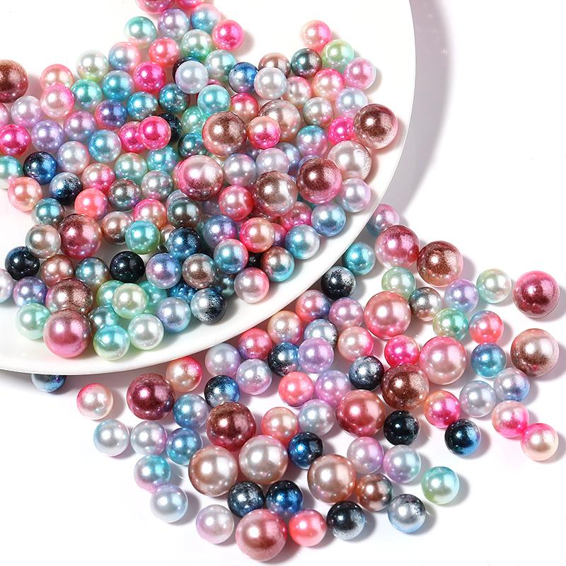 50-1000pcs/Lot 9 Colors No Hole Gradient Mermaid Imitation Pearls Beads Plastic Spacer Bead For DIY Jewelry Making Accessories