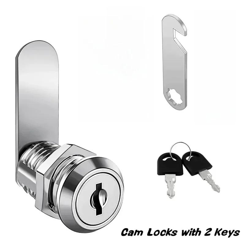 4Pcs 16/20/25/30mm Cam Locks Drawer Cabinet Lock Mail Box Locker Home Cupboard Door Tongue Lock With 2 Keys Furniture Hardware
