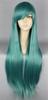 Long Straight Lamb Cosplay Wig with Adjustable Wig and Wig Net Green Set, (Ash Blend)