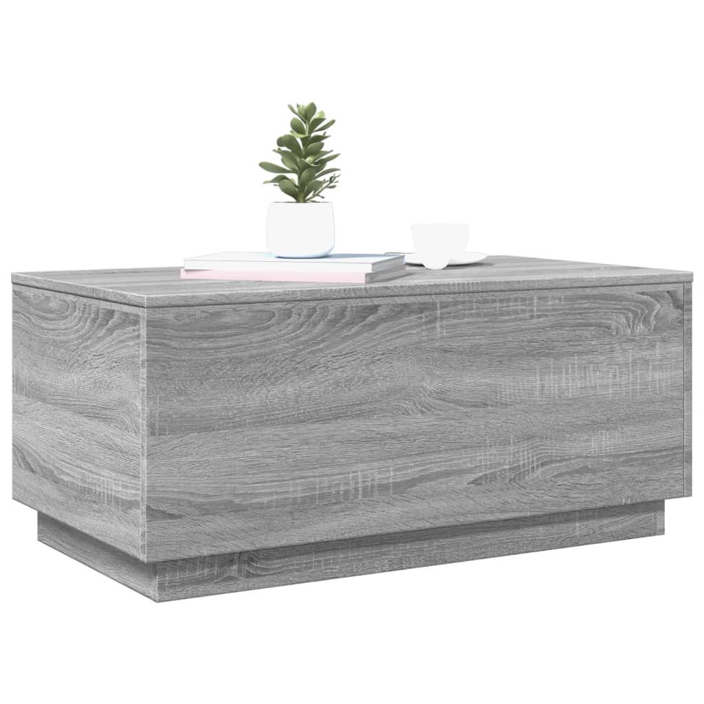 LED Coffee Table in Grey Sonoma 90 x 50 x 40 cm