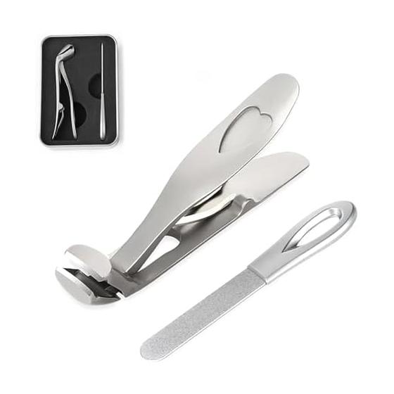 Nail Clipper, Stainless Steel, Comfortable Design, Unisex, Premium Nail Clipper Set, For Thick Nails, Ingrown Nails, and Feet, Includes Iron Case