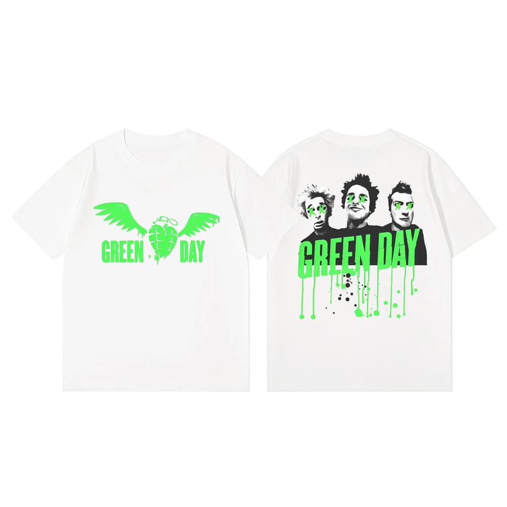 Punk Rock Band Green Day Inspired Tour 2026 T Shirt Fashion Y2k Oversized Tshirts Men Women Casual Cotton Short Sleeve Tshirt