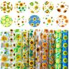 Sonnenblumenmuster Transparent Synthetisch Wasserdicht PVC Jelly Vinyl Stoff Geeignet für Bastelarbeiten Schleifen Ohrringe und Nähprojekte