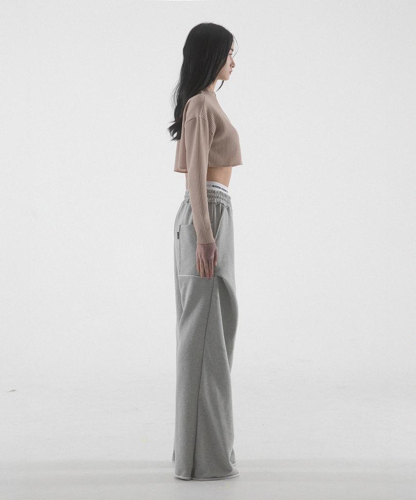 Paensyo Crop Knit Zip Up - Beige