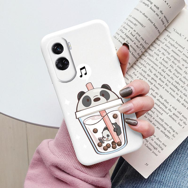 Case Funda For Honor 90 Lite Cover Colorful Flowers Heart Cartoon Shell Soft Silicone Couqe For Honor 90 70 X7 Leopard Bumper
