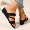 Fashion 2025 Hot Sale Ladies Shoes Buckle Strap Women's Sandals Fashion Open Toe Casual Plus Size Comfortable Wedge Sandals Slippers