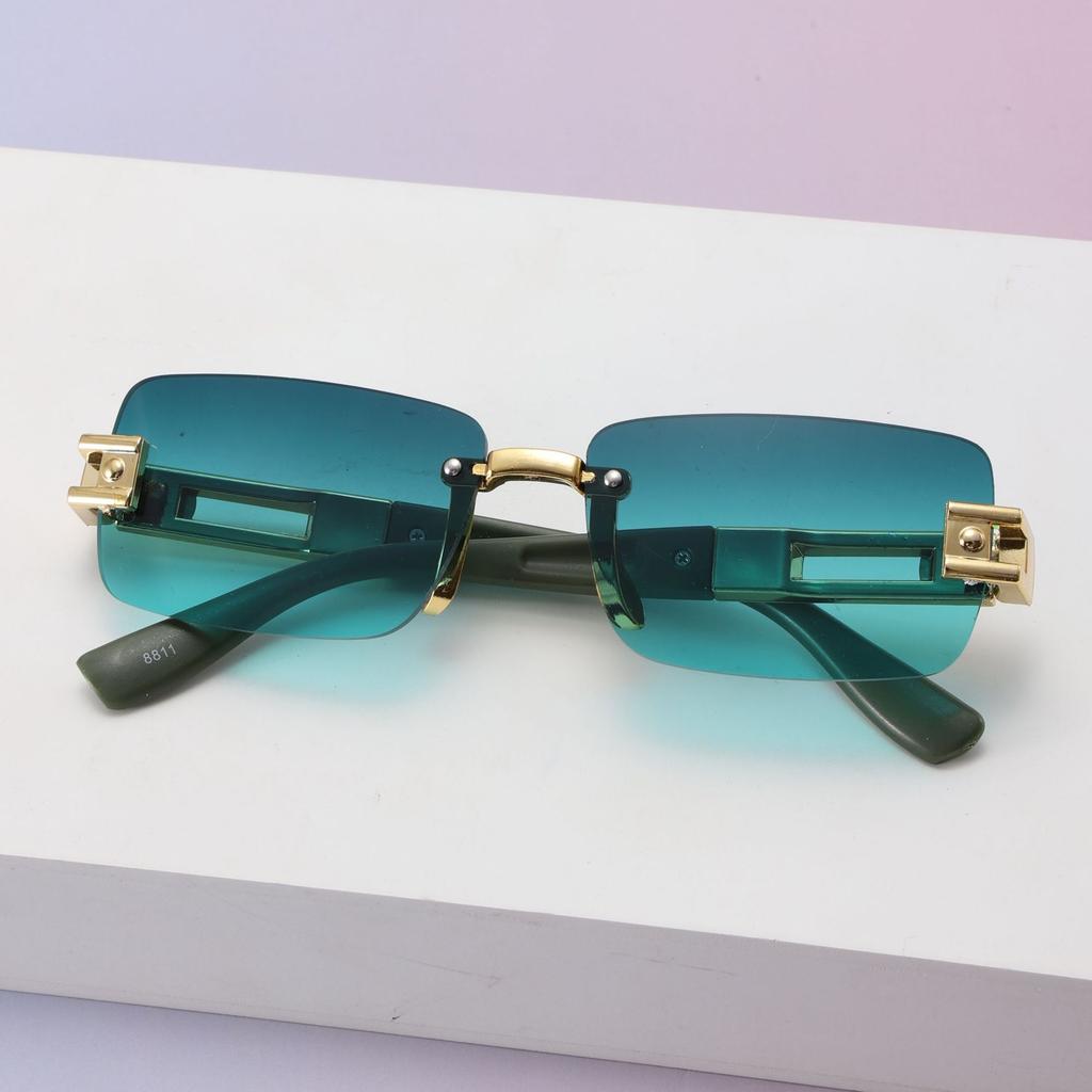 Frameless Trimmed Square Adult Sunglasses Sunglasses Women'S Fashion Commuter Sunglasses