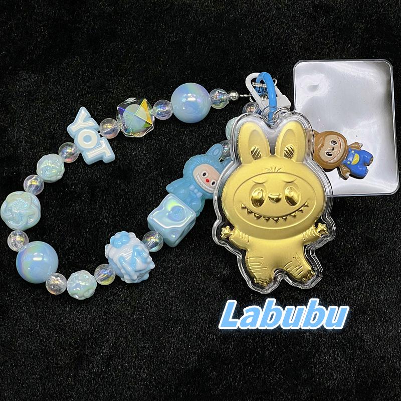 Golden Cartoon Cute Keychain Including Bracelet