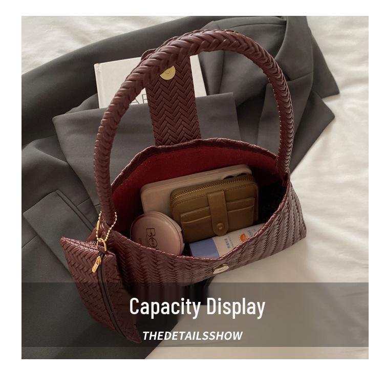 Large Capacity French Woven Underarm Handbag - Women's Luxury Fashion Tote