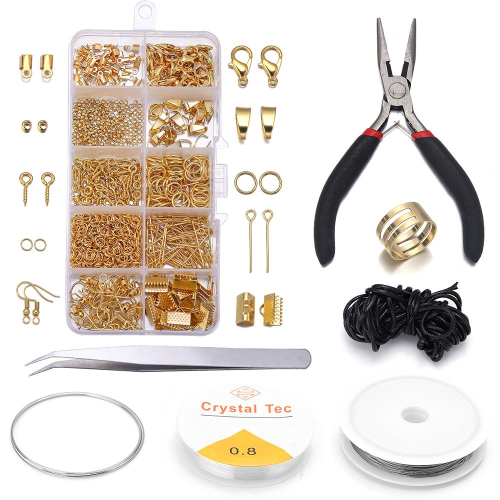 1040pcs/Box Alloy Accessories Kits Jewelry Findings Set Jewelry Making Tools Jump Rings Earring Hook Jewelry Making Supplies Kit