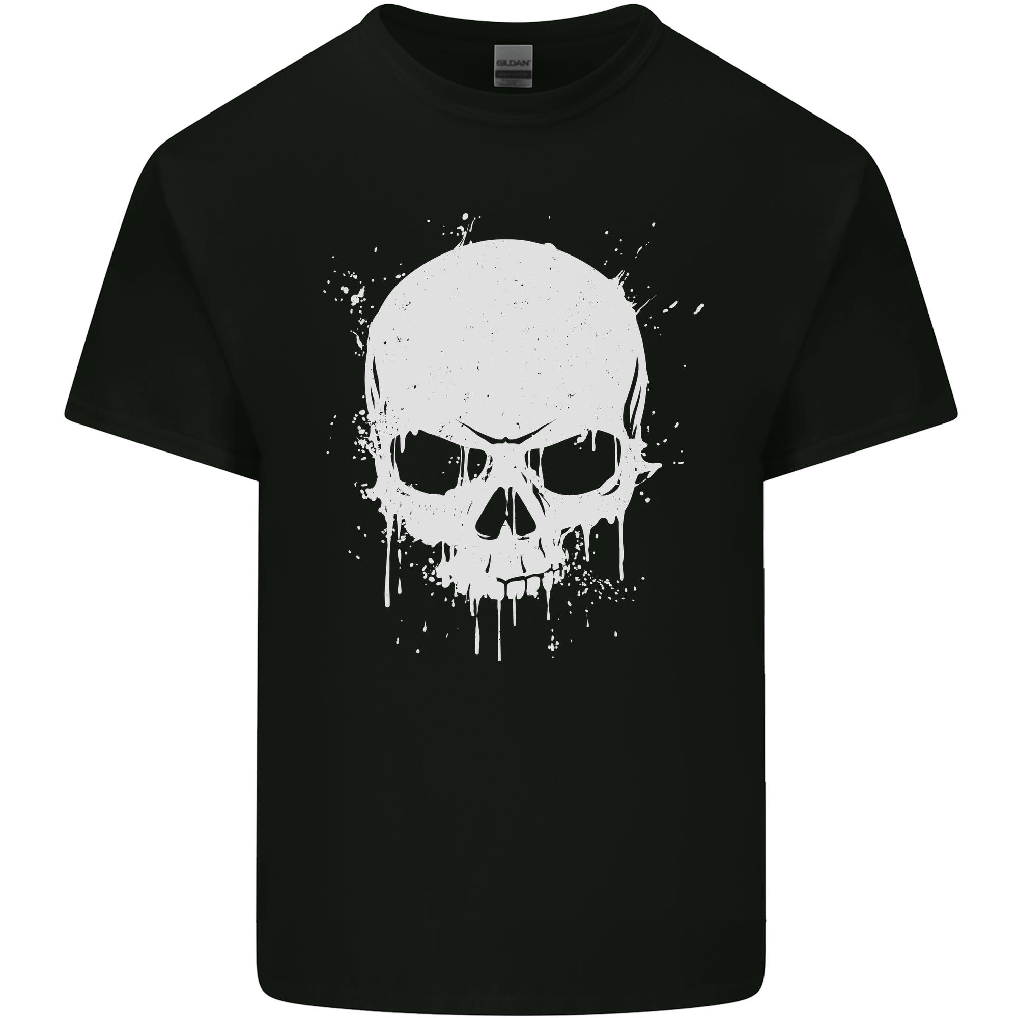 Skull Splatter Unisexs Light Cotton TShirt S