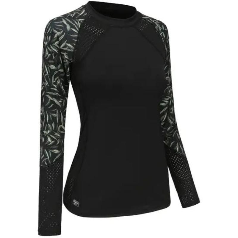 DECATHLON COSU PIPA Crew Neck Comfortable Sunscreen Split Swimsuit Women's Black