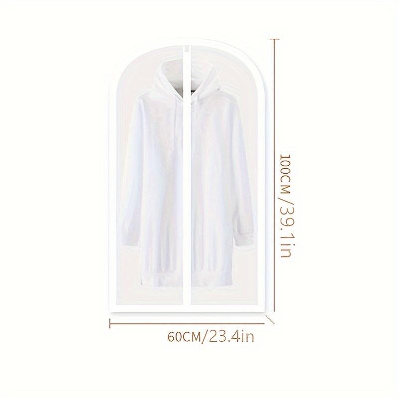 5PCS clothing cover, transparent zipper dust suit bag, wardrobe storage moisture-proof, transparent clothing protective cover