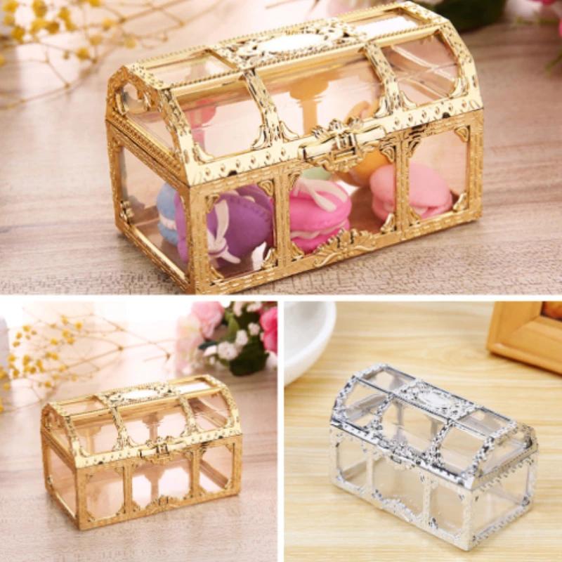 Retro Transparent Treasure Box Candy Jewelry Treasure Box Wedding Candy Box Jewelry Box Holder Organizer Earrings Earrings