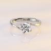 925 Sterling Silver Tiffany Style Twisted Arm Four Prong One Carat Cowl Head Simulated Moissanite Ring for Women Hot Selling Jewelry