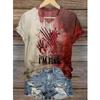 Summer New Fashionable Women's V-Neck Bloody Shirt Solves the Problem of T-Shirts and Interesting Halloween Blood Coats for Wome
