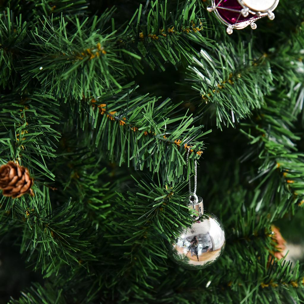 Artificial Christmas Tree 180 cm with 624 Branches Ornaments Pinecones Christmas Decoration for Indoors Green