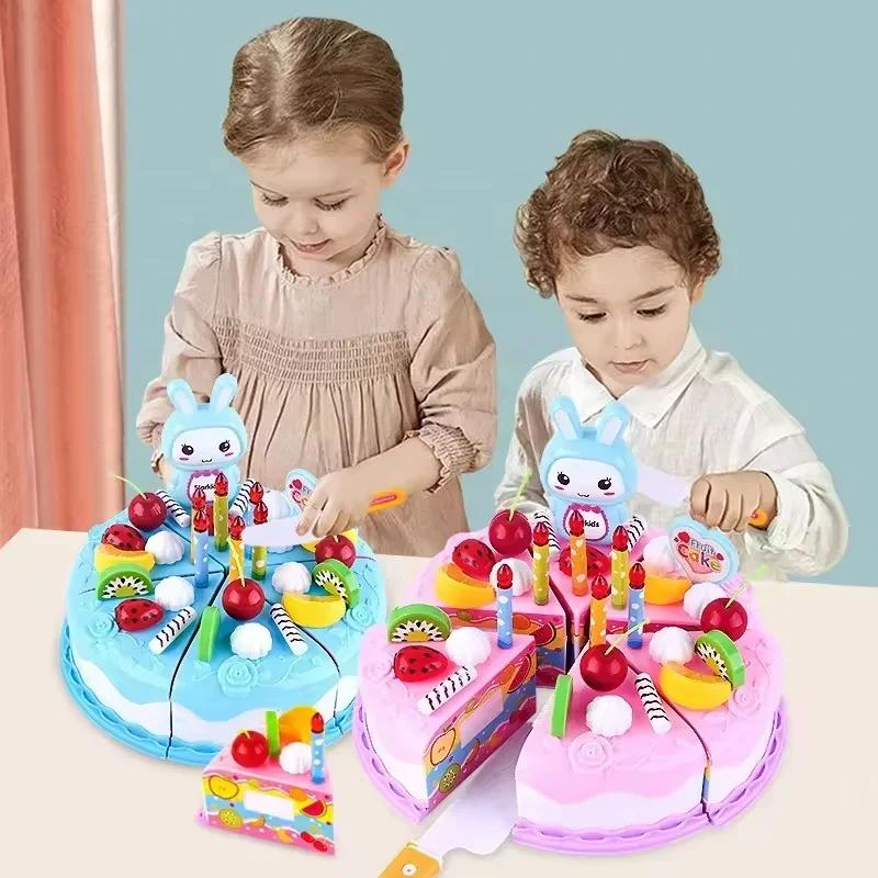 Non-Toxic Children Pretend Goodies Play Simulated Kitchen Toys Plastic Cutting Food Kids Toy Object Cognition Children Birthday Gifts