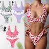European Style Cross-Split Bikini - Trendy Printed Swimwear