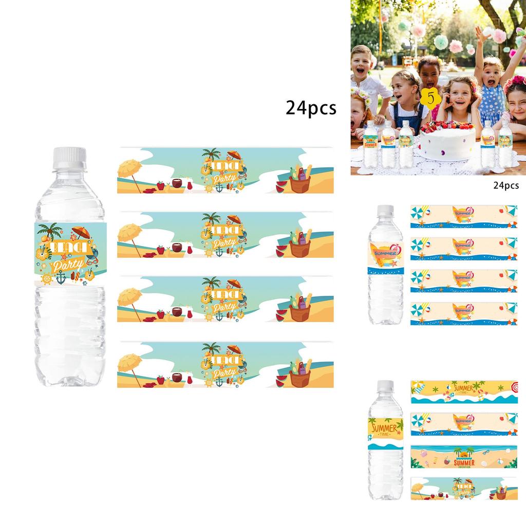Beach Themed Water Bottle Decals For Summer Parties And Kids Celebrations