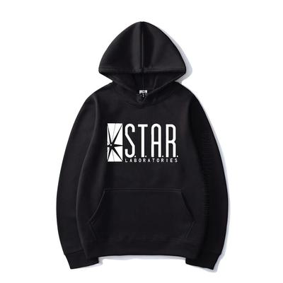 Hoodies Solid Color Star Labs Printing Hooded Tops Streetwear Unisex Women Daily Casual Pullover Spring Trendy Hip Hop Unsiex