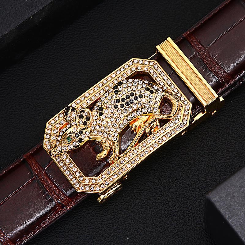 New Men's Belts Fashion Alloy Automatic Buckle Belt Business Casual Belt Genuine Leather Men's Belts Designer Male Waistband
