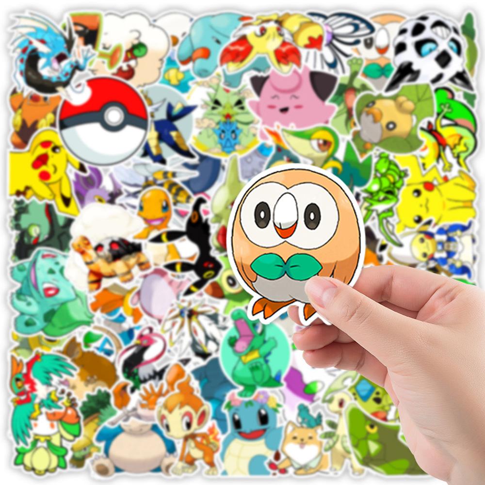 10/30/50/100pcs Cartoon  Pikachu Charmander Stickers Funny Anime Graffiti Decals Suitcase Phone Guitar Cute Sticker Pack