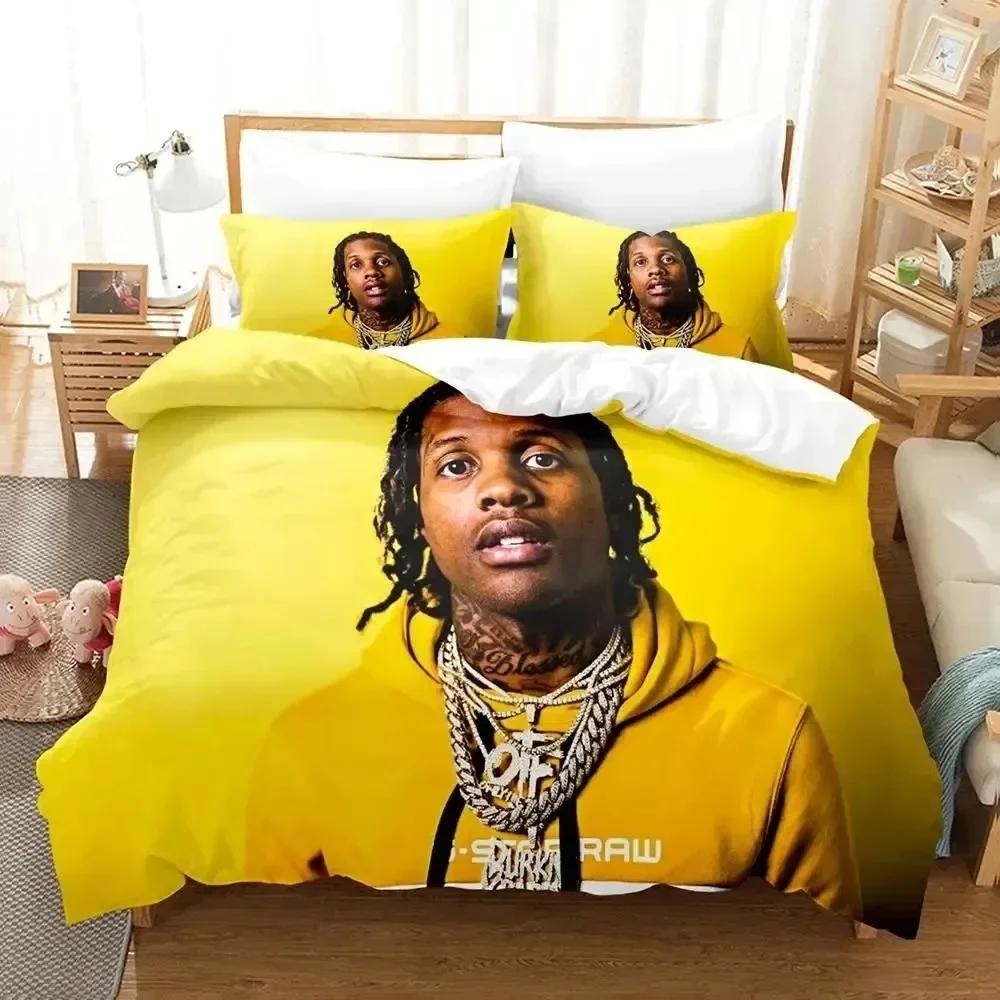 New 3D Print Lil Durk Rapper Comfortable Duvet Quilt Cover Pillowcase Bedding Set Children Bedroom Decoration Home Textile