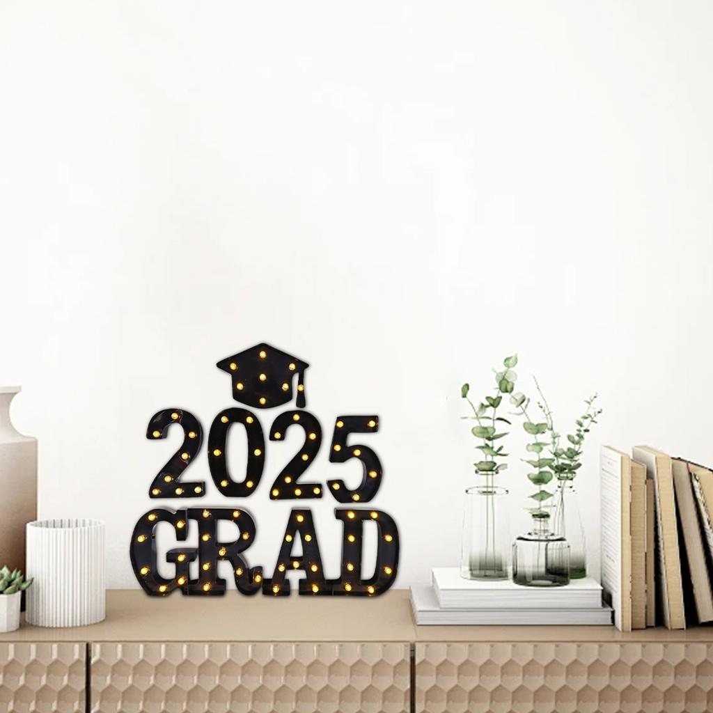 Graduation Season Party Decorations, Graduate GRAD Letter Lights, Bachelor Hats To Celebrate Graduation Party Decoration Lights