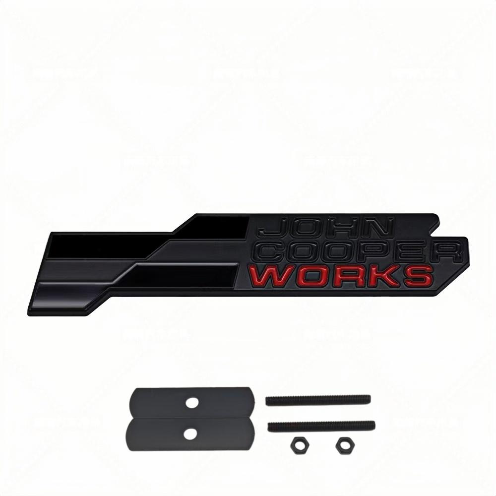 Adesivo Distintivo Metallo 3D JCW John Cooper Works Griglia Anteriore Emblema Portellone Posteriore Decalcomania