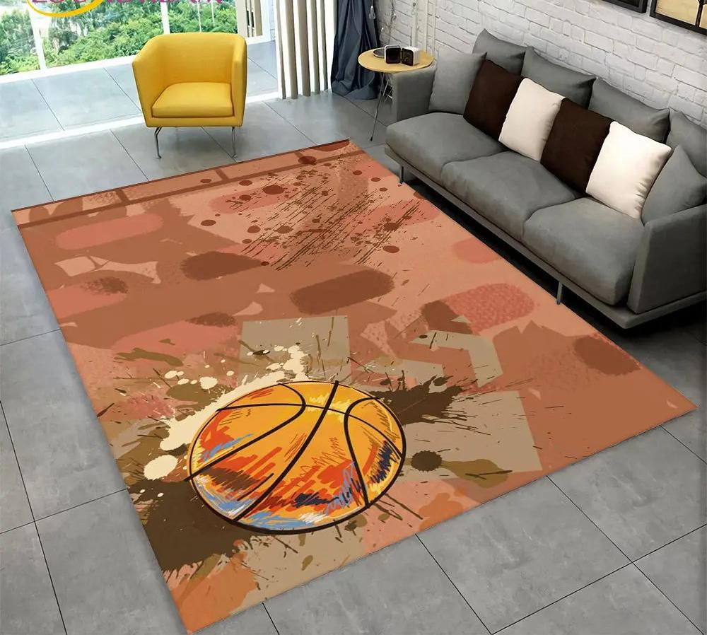 Basketball Cour Cartoon Carpet Indoor Non-slip Creative Doormat Floor Rug Bedroom Accessories Decoration Props Outdoor Decor Mat