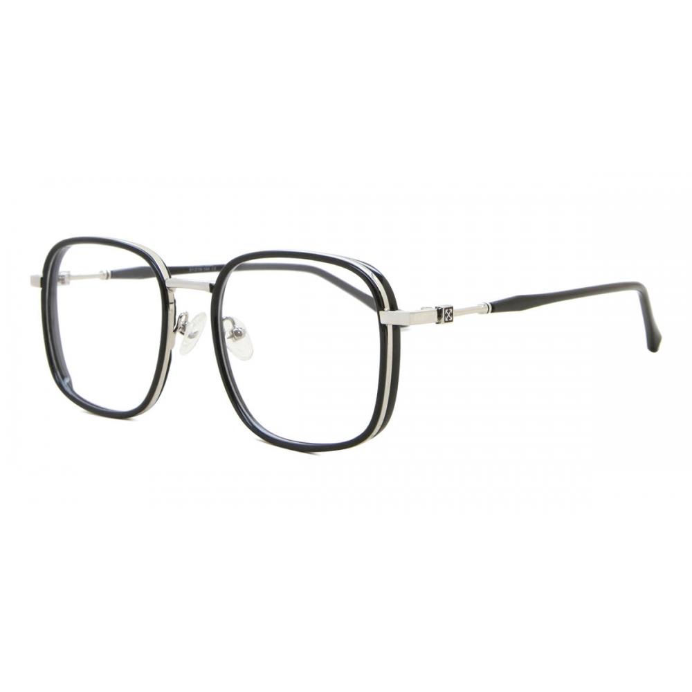 Full Rim Square Black Silver Smartbuy Collection Felt Mtr 90g Fashion Unisex Eyeglasses