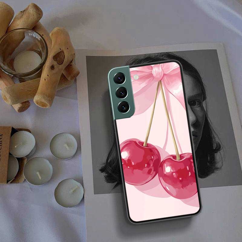 Cherry Bow Phone Case For Samsung A17 A14 A24 A34 A54 A03S A04S A13 A23 A33 A53 A70 A50S A30 A40 A51 A41 A20E A73 A71 A31 A21 A2