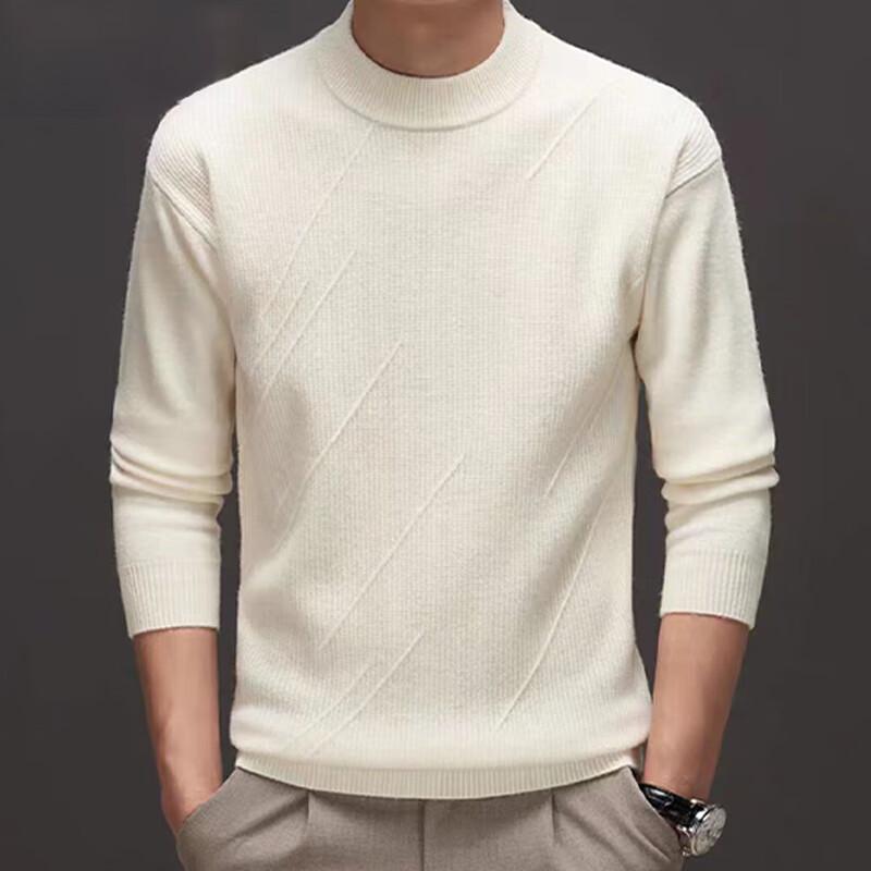Raphenny Men's Round Neck 99% Wool Pullover Sweater