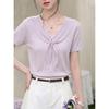 Women's French Style Short-Sleeved Knit Top