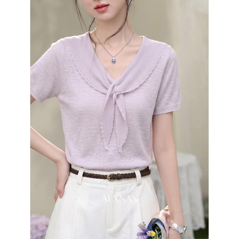 Women's French Style Short-Sleeved Knit Top