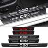 AALC1 for C30 Logo Car Rear Trunk Bumper Strips Threshold Anti-Scratch Sticker Door Sill Side Decals Protect Film Accessories