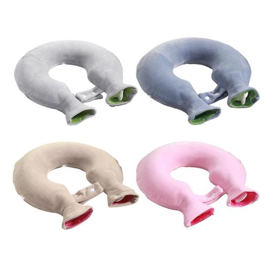 1400ML U-Shaped Hot Water Bottle Neck Shoulder Pain Relief Leak-proof PVC Hot Water Bag with Flannel Cover Hot Cold Therapy Neck Warmer Bag