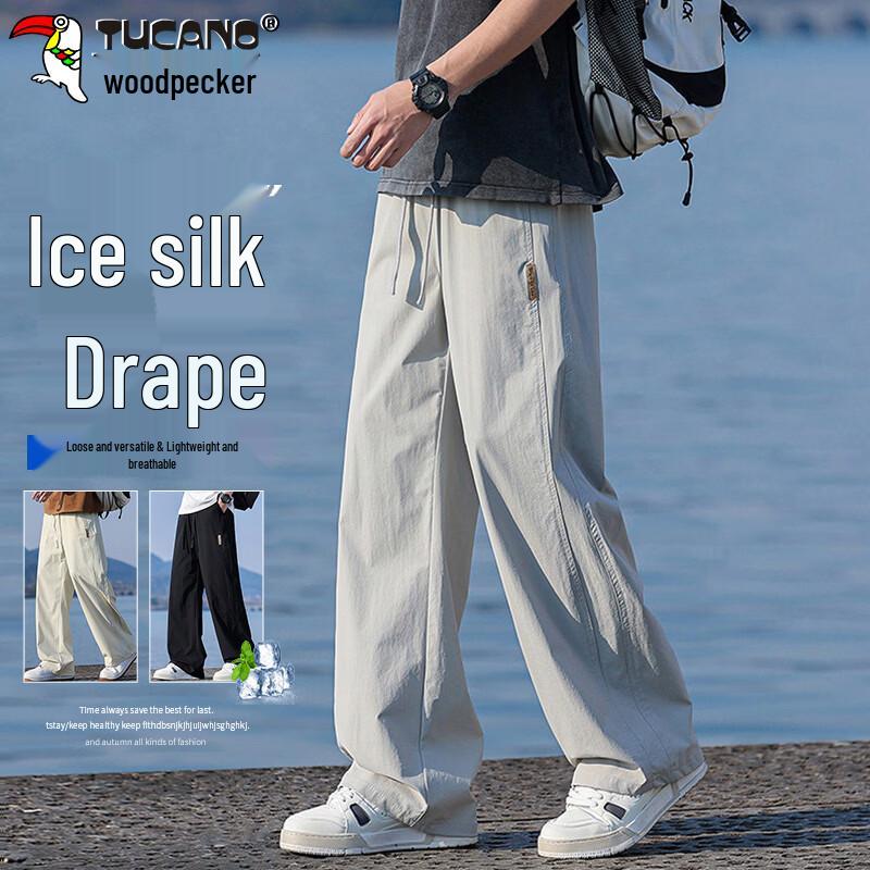 TUCANO Men s Ice Silk Loose Straight Casual Sports Pants XL