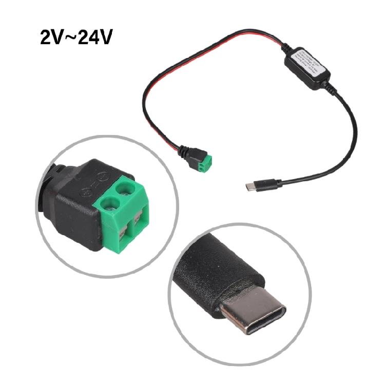 DC12V 24V To 5V Type C Charging Cable With Overcurrent Protections For Phones And Small Devices