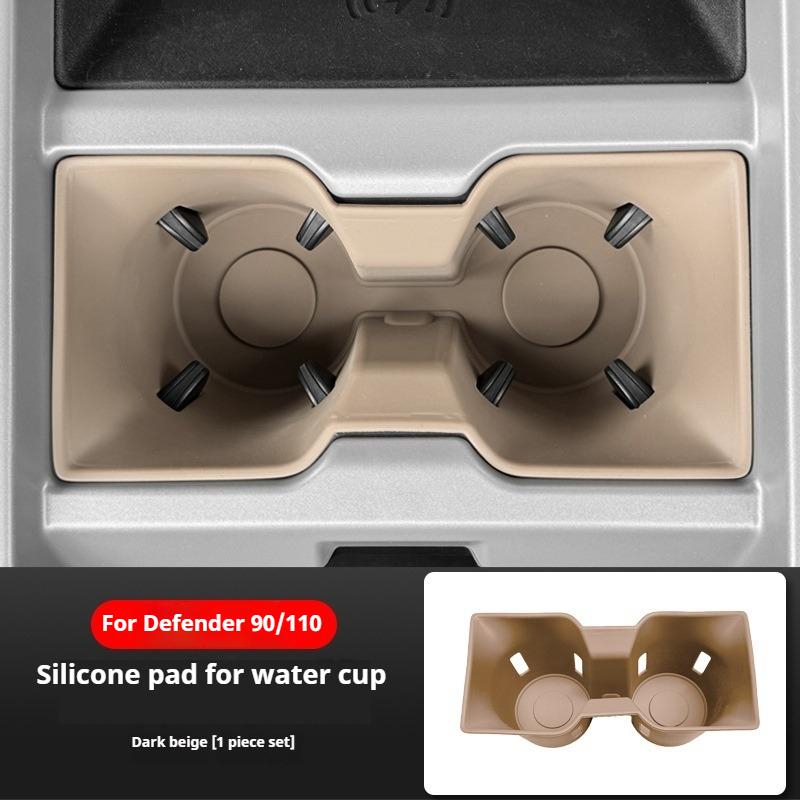 For Land Rover Defender 90 110 2025 Car Central Console Silicone Wireless Charging Pad Water Cup Holder Rear Armrest Cup Coaster
