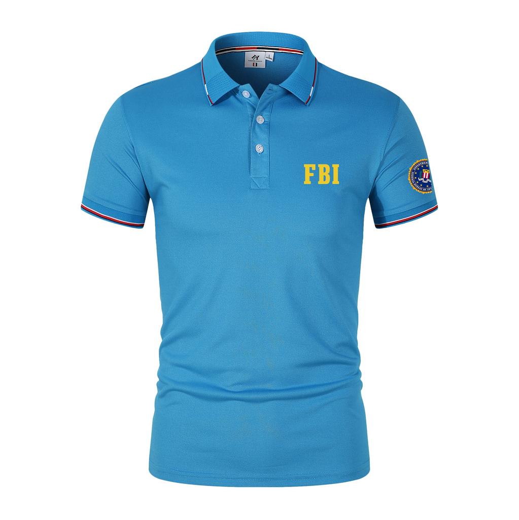 Men's Summer Polo Casual Breathable FBI Polo Shirt