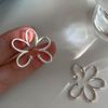 LATS 1 Piece Simple Flower Clip Earrings for Women Creative Non-Piercing Ear Cuff Trend Jewelry Accessories Gift