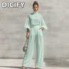 DICIFY Women's Fashion Casual Long Sleeve Stand-up Collar Pants Suits