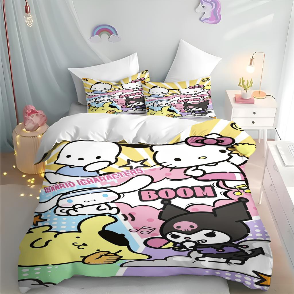 Cinnamoroll Hello Kitty Cartoon Duvet Cover Sanrio Anime Luxury Bedding Set Children Grade A Printed Queen Size Home Modern